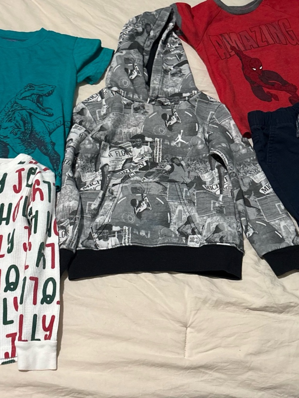 Jordan Gray & Black All-Over Basketball Print Hoodie toddler clothes size 2t-3t